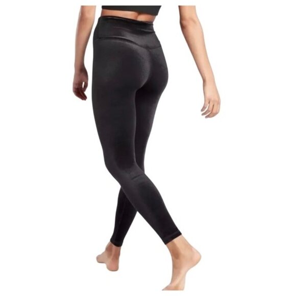 Athleta Elation Velvet Tight Leggings Size M Black Womens Activewear - Picture 2 of 10